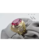 Inel Rubin Aur galben 14K Vintage bijuterii vrc089y